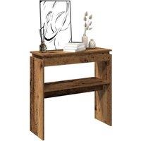 Berkfield Home Decorative Console Table Old Wood 80x30x80 cm Engineered Wood in Brown | Size: 80 x 30 x 80 cm