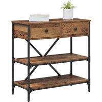 Berkfield Home Elegant Console Table Old Wood 75x34.5x75 cm Engineered Wood in Brown