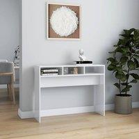 Berkfield Home Decorative Console Table High Gloss White 105x30x80 cm Engineered Wood | Size: 105 x 30 x 80 cm