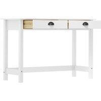 Berkfield Home Compact Console Table Hill with 2 Drawers 110x45x74 cm Solid Pine Wood in White | Size: 110 x 45 x 74 cm