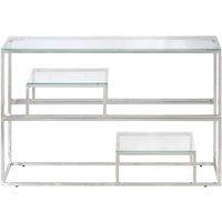 Berkfield Home Modern Console Table Silver Stainless Steel & Tempered Glass