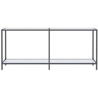 Berkfield Home Stylish Console Table White 180x35x75.5 cm Tempered Glass