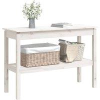 Berkfield Home Beautiful Console Table White 110x40x75 cm Solid Wood Pine | Size: 110 x 40 x 75 cm