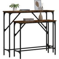 Berkfield Home Decorative Console Tables 2 pcs Smoked Oak Engineered Wood in Brown