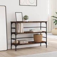Berkfield Home Decorative Console Table Smoked Oak 100x32x75 cm Engineered Wood in Brown | Size: 100 x 32 x 75 cm