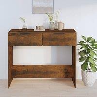 Berkfield Home Decorative Console Table Smoked Oak 90x36x75 cm Engineered Wood in Brown | Size: 90 x 36 x 75 cm