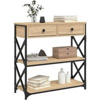 Berkfield Home Decorative Console Table Sonoma Oak 75x28x75 cm Engineered Wood in Light Brown | Size: 75 x 28 x 75 cm
