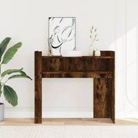 Berkfield Home Classic Console Table Smoked Oak 100x35x90 cm Engineered Wood in Brown | Size: 100 x 35 x 90 cm