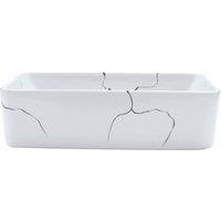 Berkfield Home Durable Countertop Basin White Rectangular 46x35.5x13 cm Ceramic