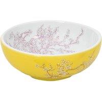 Berkfield Home Durable Countertop Basin White & Yellow Round 41x14 cm Ceramic | Size: 41x14 cm