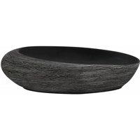Berkfield Home Durable Countertop Basin Grey & Black Oval 59x40x14 cm Ceramic | Size: 59 x 40 x 14 cm