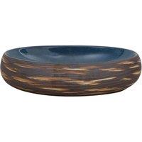 Berkfield Home Durable Countertop Basin Brown & Blue Oval 59x40x15 cm Ceramic | Size: 59 x 40 x 15 cm