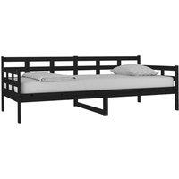 Berkfield Home Beautiful Day Bed Black Solid Wood Pine 90x200 cm