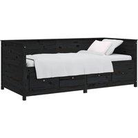 Berkfield Home Beautiful Day Bed Black 90x190 cm Solid Wood Pine
