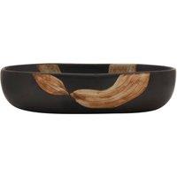 Berkfield Home Durable Countertop Basin Black Oval 59x40x14 cm Ceramic | Size: 59 x 40 x 14 cm