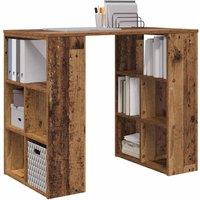 Berkfield Home Durable Corner Desk Old Wood Solid Reclaimed Wood Medium Corner Desk in Brown