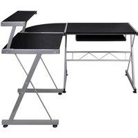 Berkfield Home Durable Corner Computer Desk Black 132x112x99 cm Engineered Wood | Size: 132 x 112 x 99 cm