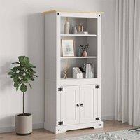 Berkfield Home Decorative Cupboard Mexican Pine Corona Range White 80x40x170 cm | Size: 80 x 40 x 170 cm