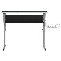 Berkfield Home Durable Craft Desk Black&Grey 110x53x(58-87) cm Engineered Wood&Steel in Black