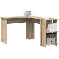 Berkfield Home Modern Corner Desk with Storage Sonoma Oak 140x113, 5x75cm in Light Brown | Size: 5x75 cm