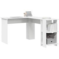 Berkfield Home White Corner Desk with Storage White 140x113, 5x75cm | Size: 5x75 cm