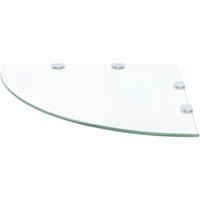 Berkfield Home Durable Corner Shelves 2 pcs with Chrome Supports Glass Clear 45x45 cm