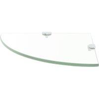 Berkfield Home Durable Corner Shelves 2 pcs with Chrome Supports Glass Clear 25x25 cm