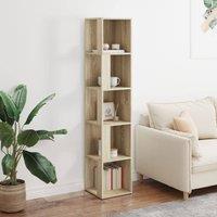 Berkfield Home Stylish Corner Cabinet Sonoma Oak 33x33x164.5 cm Engineered Wood in Light Tan
