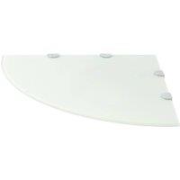 Berkfield Home Durable Corner Shelves 2 pcs with Chrome Supports Glass White 45x45 cm