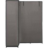 Berkfield Home Durable Corner Wardrobe Grey 130x87x169 cm | Size: 130 x 87 x 169 cm
