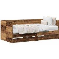 Berkfield Home Modern Daybed with Drawers Old wood Engineered wood 90 x 190 cm Sturdy in Brown