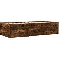 Berkfield Home Versatile Daybed with Drawers without Mattress Smoked Oak 90x200 cm in Brown