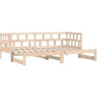 Berkfield Home Beautiful Daybed with Trundle 80x200 cm Solid Wood Pine in Light Tan