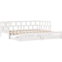 Berkfield Home Versatile Daybed with Trundle & Drawers Frame White 90x190 cm Single