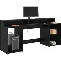 Berkfield Home Modern Desk Black Oak 200x55x91 cm Engineered Wood | Size: 200 x 55 x 91 cm