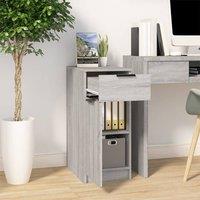 Berkfield Home Decorative Desk Cabinet Grey Sonoma 33.5x50x75 cm Engineered Wood