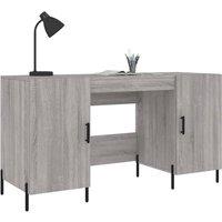 Berkfield Home Elegant Desk Grey Sonoma 140x50x75 cm Engineered Wood | Size: 140 x 50 x 75 cm