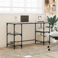 Berkfield Home Decorative Desk Grey Sonoma 140x50x75 cm Metal & Engineered Wood | Size: 140 x 50 x 75 cm