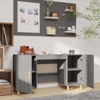 Berkfield Home Decorative Desk Grey Sonoma 140x50x75 cm Engineered Wood | Size: 140 x 50 x 75 cm