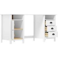 Berkfield Home Sturdy Desk Hill White 150x50x74 cm Solid Pine Wood | Size: 150 x 50 x 74 cm