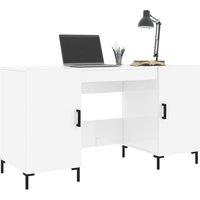 Berkfield Home Elegant Desk High Gloss White 140x50x75 cm Engineered Wood | Size: 140 x 50 x 75 cm