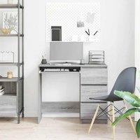 Berkfield Home Elegant Desk Grey Sonoma 90x45x76 cm Engineered Wood | Size: 90 x 45 x 76 cm