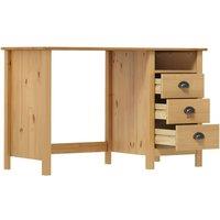 Berkfield Home Stylish Desk Hill with 3 Drawers 120x50x74 cm Solid Pine Wood in Brown | Size: 120 x 50 x 74 cm