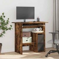 Berkfield Home Elegant Desk Smoked Oak 80x45x74 cm Engineered Wood in Brown | Size: 80 x 45 x 74 cm