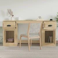Berkfield Home Elegant Desk with Cabinet Sonoma Oak Engineered Wood in Brown