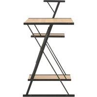 Berkfield Home Elegant Desk with Shelf Black & Oak 116x50x93 cm | Size: 116 x 50 x 93 cm