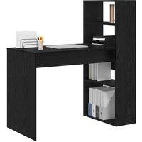 Berkfield Home Modern Desk with Storage Black Oak 113x54x120 cm Engineered Wood | Size: 113 x 54 x 120 cm