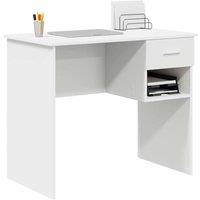 Berkfield Home White Desk with Storage White 90x49.5x75 cm Engineered wood