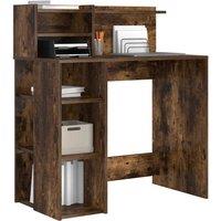 Berkfield Home Modern Desk with Storage Smoked Oak 90x48x101.5 cm Engineered Wood in Brown