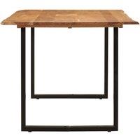 Berkfield Home Sturdy Dining Table 180x90x76 cm Solid Acacia Wood in Brown | Size: 180 x 90 x 76 cm